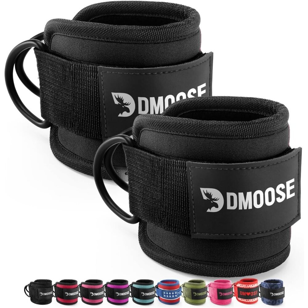 DMoose Ankle Strap for Cable Machine - One Size Fit with Premium Padding, Workou